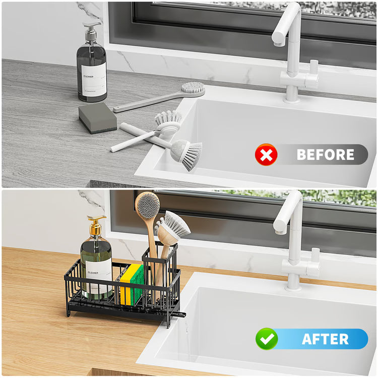 Must Have Kitchen Accessories, Kitchen Sink Sponge Holder with High Brush Rack