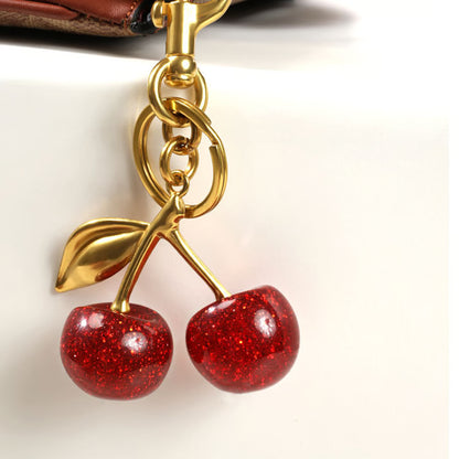 Sweet Summer Red Cherry Keychain Accessory