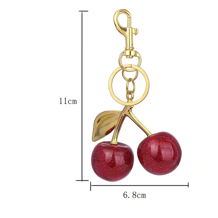 Sweet Summer Red Cherry Keychain Accessory