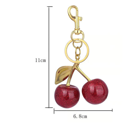 Sweet Summer Red Cherry Keychain Accessory