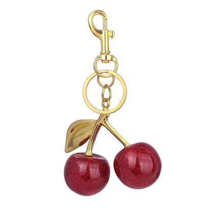 Sweet Summer Red Cherry Keychain Accessory