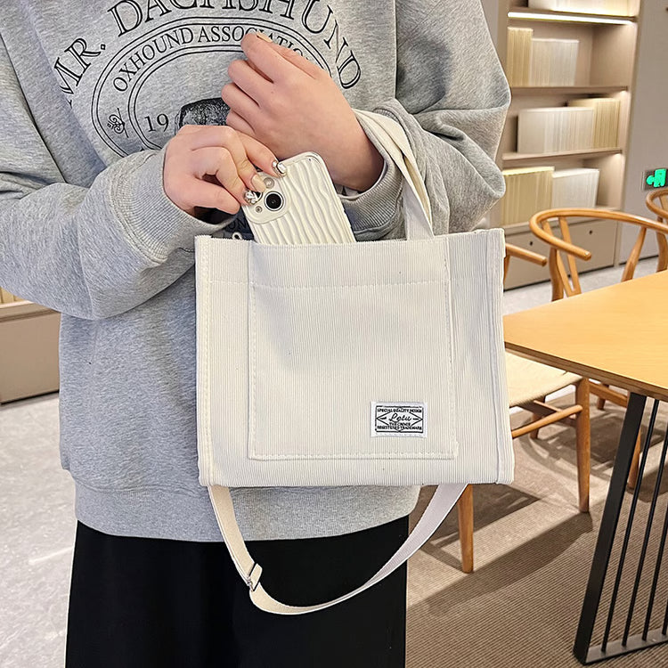 Casual Tote Bag, Shoulder Bag, Women's Square Crossbody Bag, Corduroy Crossbody Bag