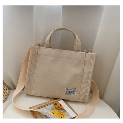 Casual Tote Bag, Shoulder Bag, Women's Square Crossbody Bag, Corduroy Crossbody Bag