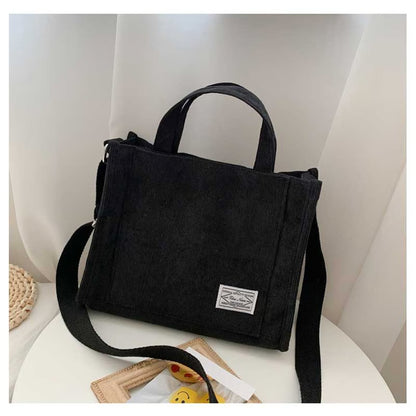 Casual Tote Bag, Shoulder Bag, Women's Square Crossbody Bag, Corduroy Crossbody Bag