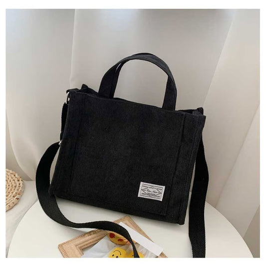 Casual Tote Bag, Shoulder Bag, Women's Square Crossbody Bag, Corduroy Crossbody Bag