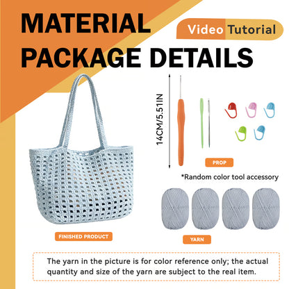 DIY Crochet Bag Kit HollowOut Shoulder Bag Craft Set