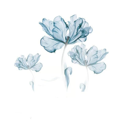 New Creative Nordic Blue Flower Wall Stickers, 3D Wall Art Decals, Home Living Room Sofa Warm Background Decoration