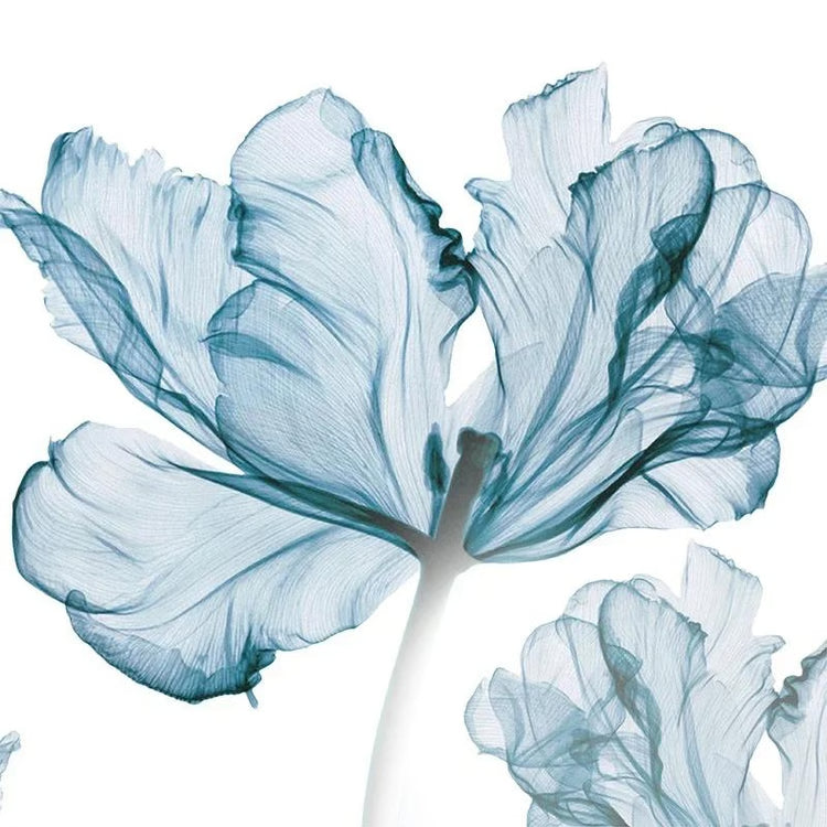 New Creative Nordic Blue Flower Wall Stickers, 3D Wall Art Decals, Home Living Room Sofa Warm Background Decoration