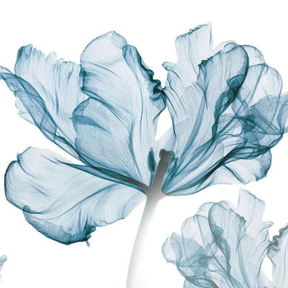 New Creative Nordic Blue Flower Wall Stickers, 3D Wall Art Decals, Home Living Room Sofa Warm Background Decoration