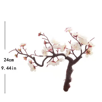 Lifelike Artificial Cherry Blossom Flowers – Silk Plum Blossom Stems for Wedding Table Decorations and Home Living Room