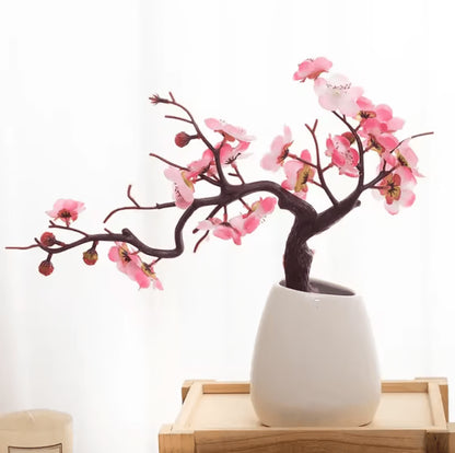 Lifelike Artificial Cherry Blossom Flowers – Silk Plum Blossom Stems for Wedding Table Decorations and Home Living Room