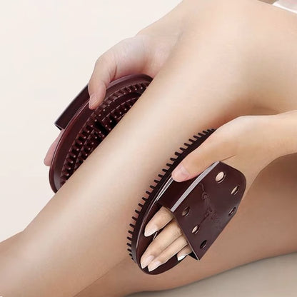 Set Of 2 Brown Massage Brushes, Body Meridian Weight Loss Brush, Home Salon Beauty Care