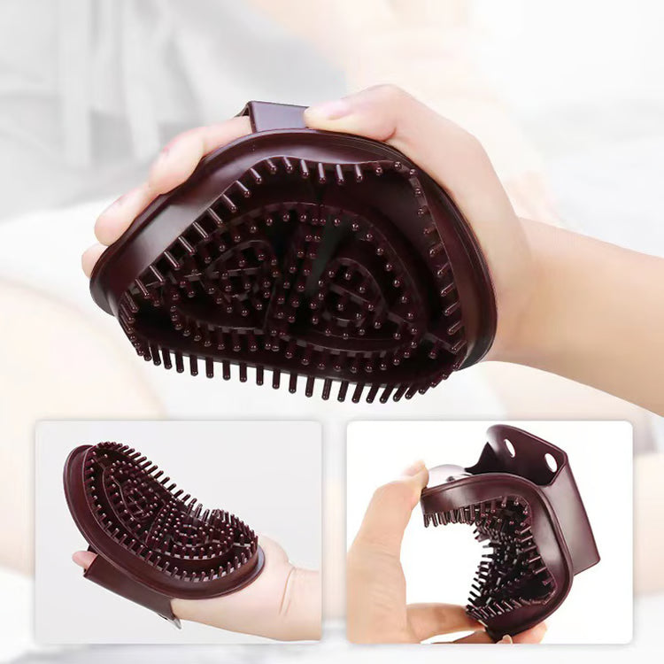 Set Of 2 Brown Massage Brushes, Body Meridian Weight Loss Brush, Home Salon Beauty Care